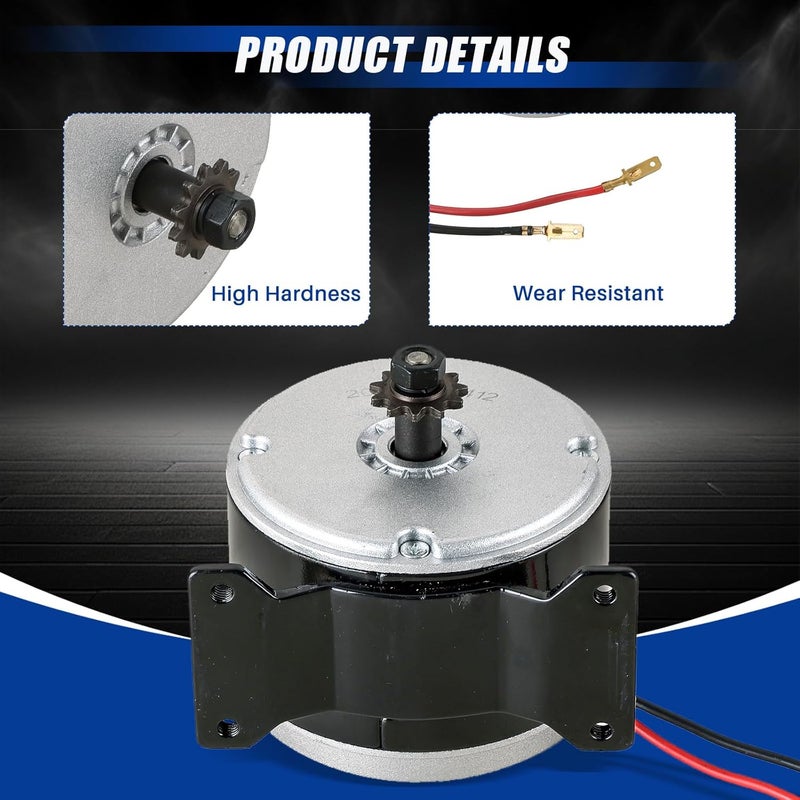 MYFULLY 24V DC 250W Brushed Permanent Magnet Electric Motor Generator Small Electric Scooter DC Motor 2550RPM for Electric Scooter Drive Speed Control, E-Bike, Wind Turbine PMA Generator (250, Watts) - Image 4